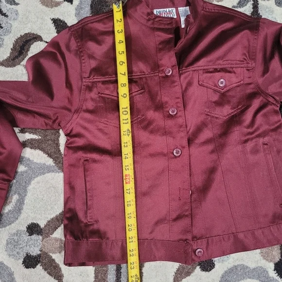 Bill Blass Maroon Sz M Jacket w/pockets - Picture 13 of 15